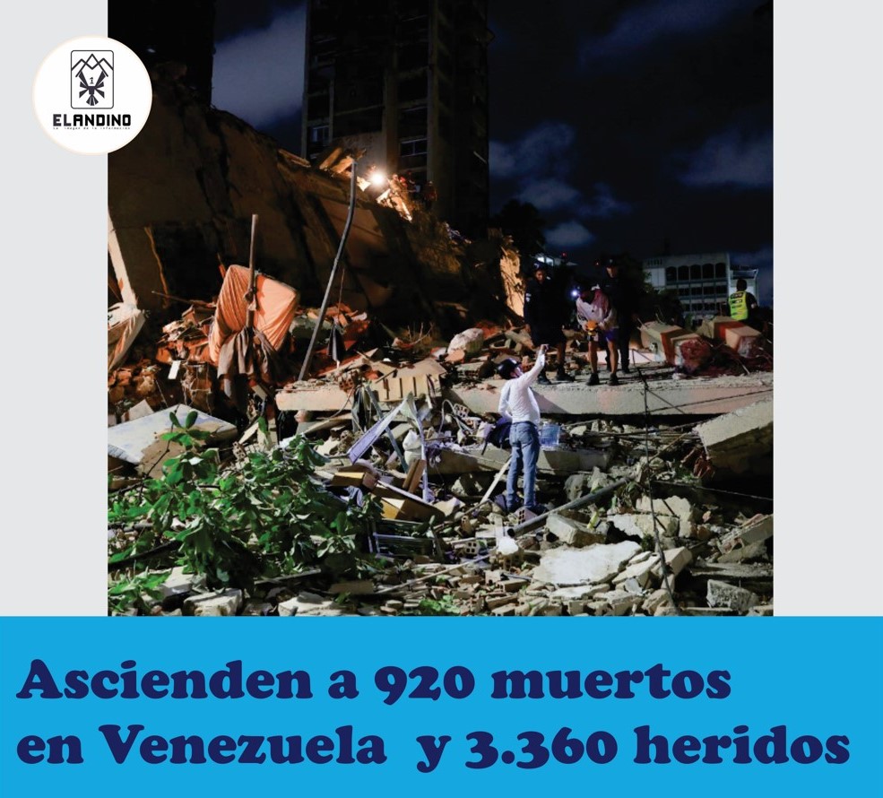 Ascienden a 920 muertos en Venezuela y 3.360 heridos